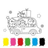 Vidám karácsony - 6 színű festékpalettával minden oldalon - ajándék ecsettel