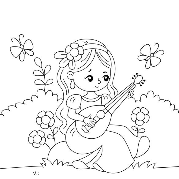 Bájos hercegnők - mágikus kifestő - ajándék ecsettel