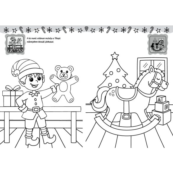 Télapó műhelye matricás színező