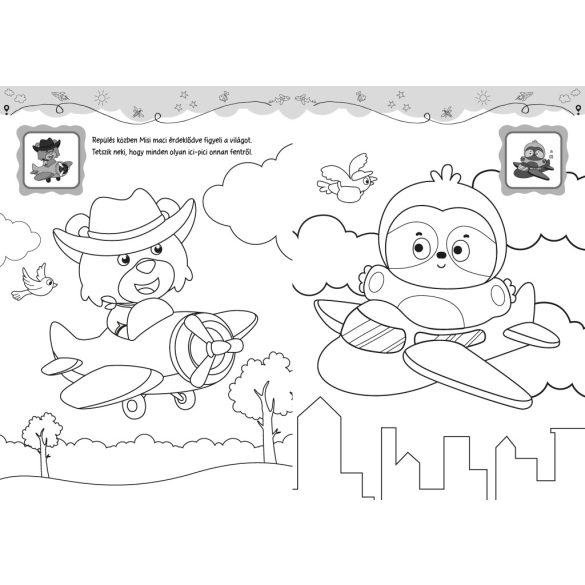 Repülők - matricás színező