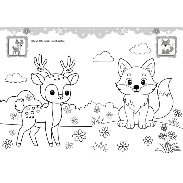 Erdei cukiságok matricás kifestő