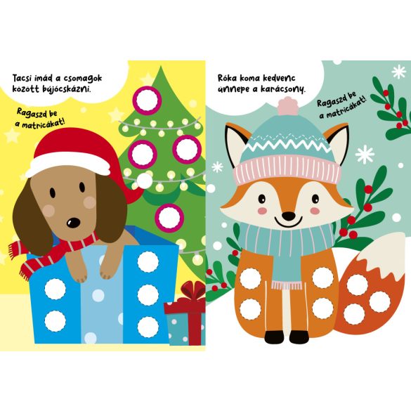 Színes karácsony 140 db matricával