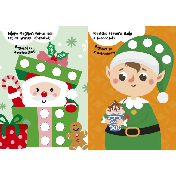 Színes karácsony 140 db matricával