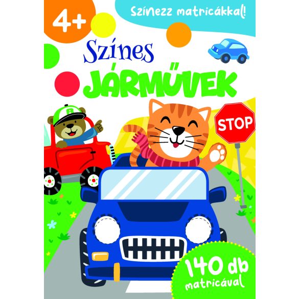 Színes járművek 140 db matricával 