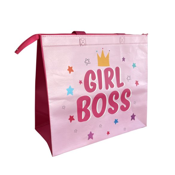 35x30x15 cm Girl boss cipzáras - bevásárlótáska