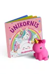 Unikornis fürdőskönyv játék figurával