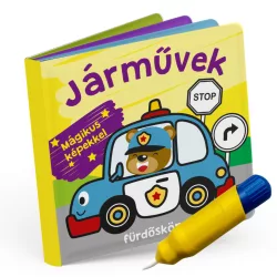 Járművek fürdőskönyv-színváltós, mágikus képekkel 