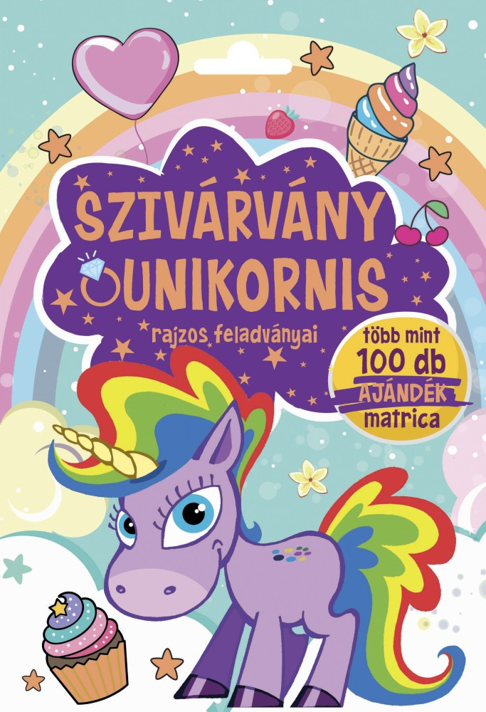 Szivárvány unikornis rajzos feladványai