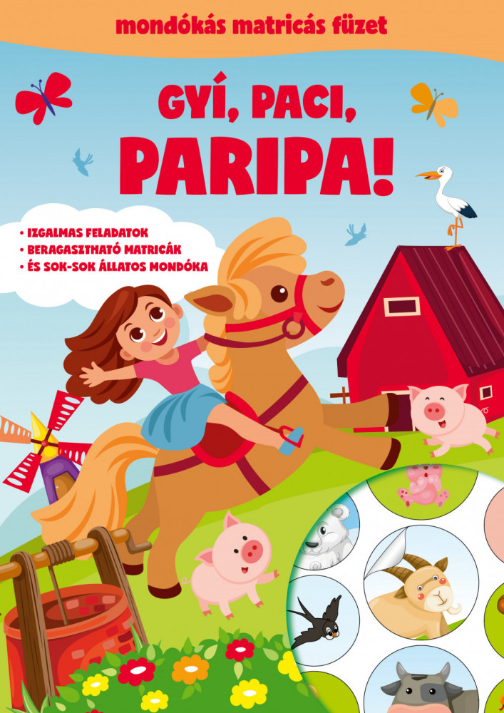 Gyí, paci, paripa - Mondókás matricás füzet akciós termékkép 1