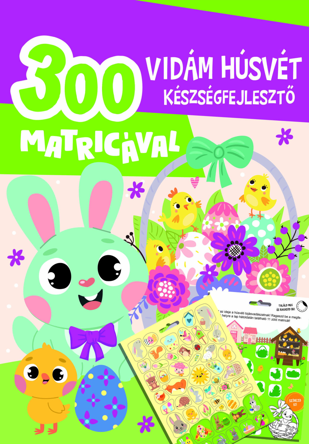 Vidám húsvét készségfejlesztő - 300 matricával akciós termékkép 1