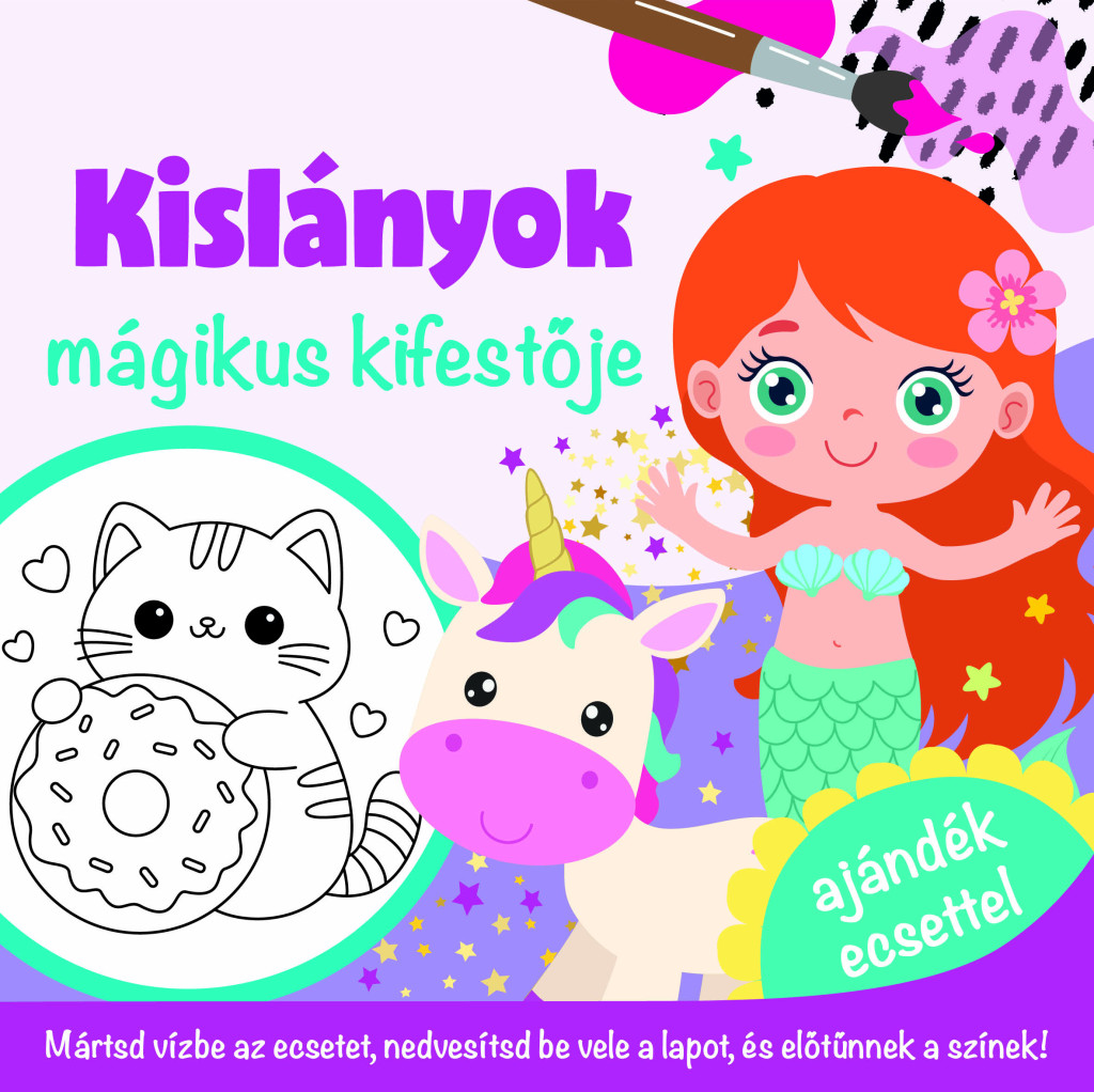 Kislányok - mágikus kifestője - ajándék ecsettel akciós termékkép 1
